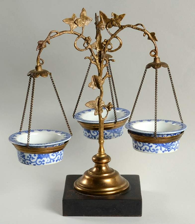 Phoenix Bird Metal/Wood Server w/3 Ramekins by Japan-1