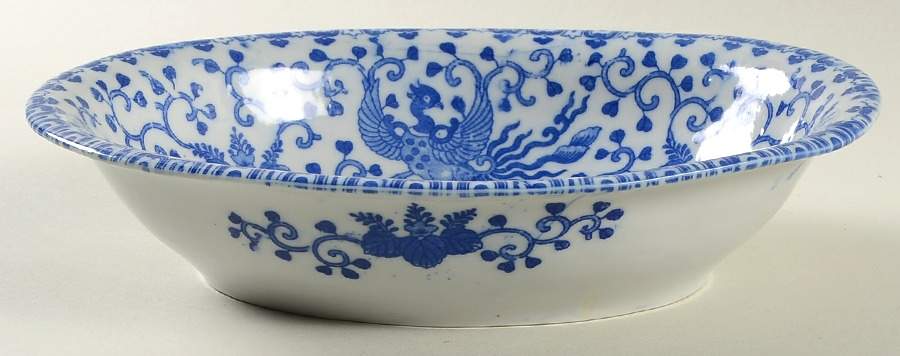 Phoenix Bird 9" Oval Vegetable Bowl by Japan-1