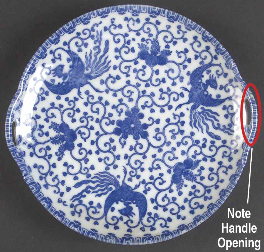 Phoenix Bird #3 Handled Cake Plate by Japan-1