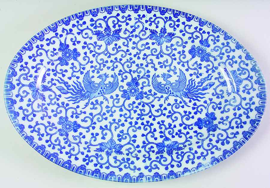 Phoenix Bird 17" Oval Serving Platter by Japan-1