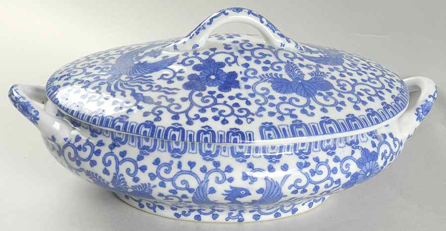 Phoenix Bird Oval Covered Vegetable by Japan-1