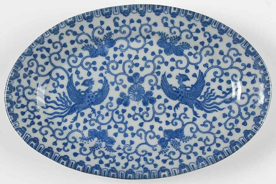 Phoenix Bird 10" Oval Serving Platter by Japan-1