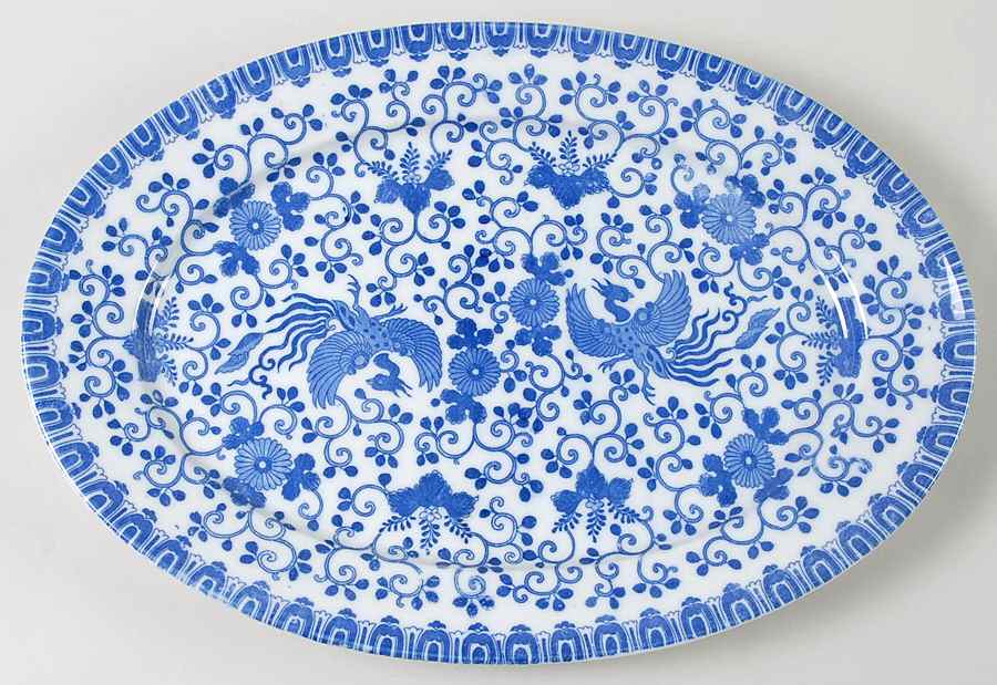 Phoenix Bird 16" Oval Serving Platter by Japan-1