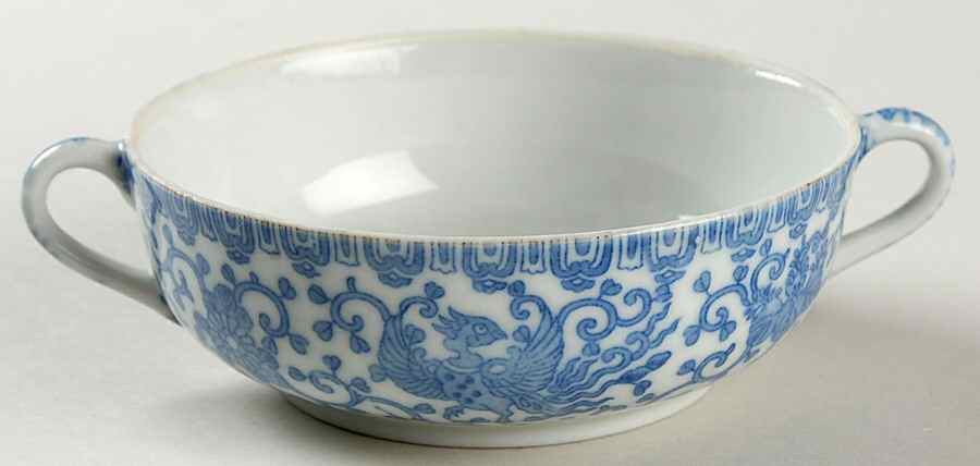 Phoenix Bird Flat Cream Soup Bowl by Japan-1