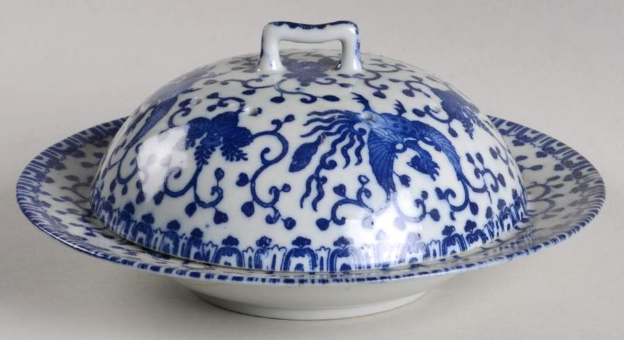 Phoenix Bird Muffin Dish & Lid by Japan-1