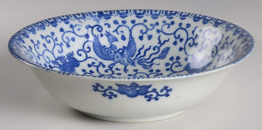Phoenix Bird 10" Large Fruit Bowl by Japan-1