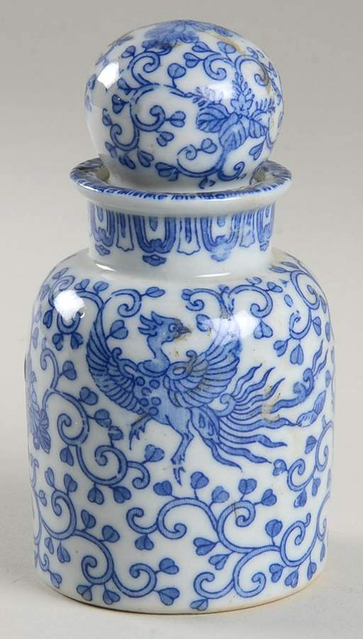 Phoenix Bird Bath Jar & Lid by Japan-1
