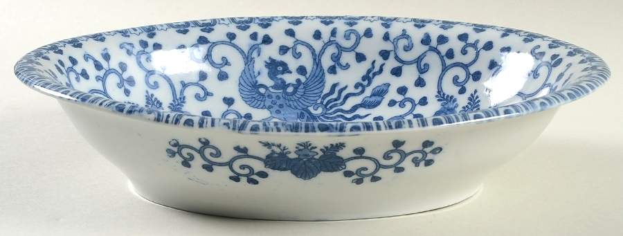 Phoenix Bird 10" Oval Vegetable Bowl by Japan-1