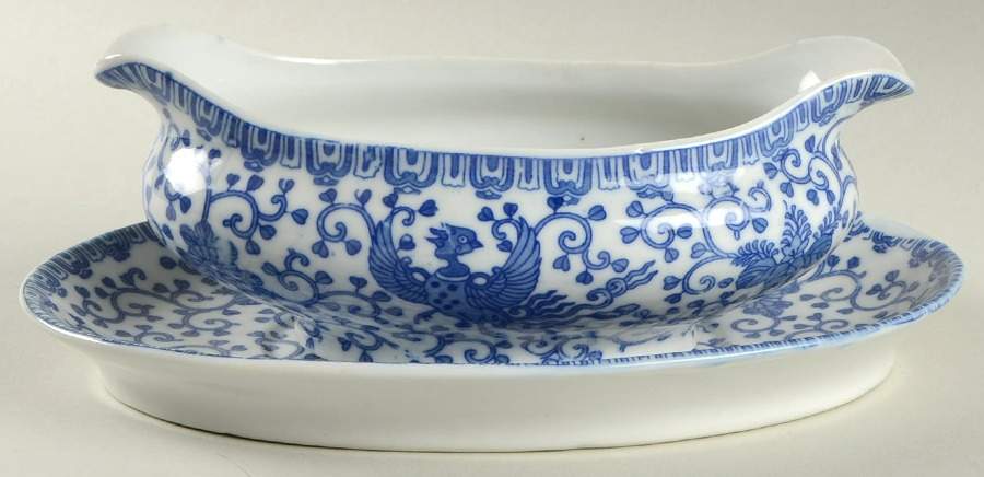 Phoenix Bird Gravy Boat & Underplate by Japan-1
