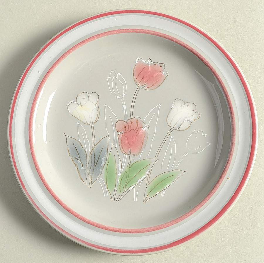 Pink Tulip Bread & Butter Plate by Japan-1