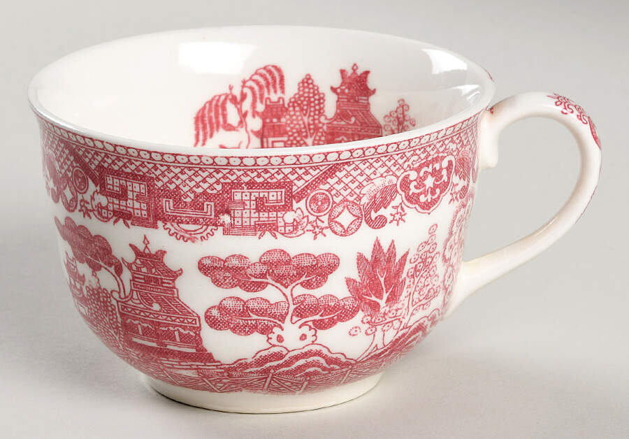 Pink Willow (Fine Quality) Flat Cup by Japan-1