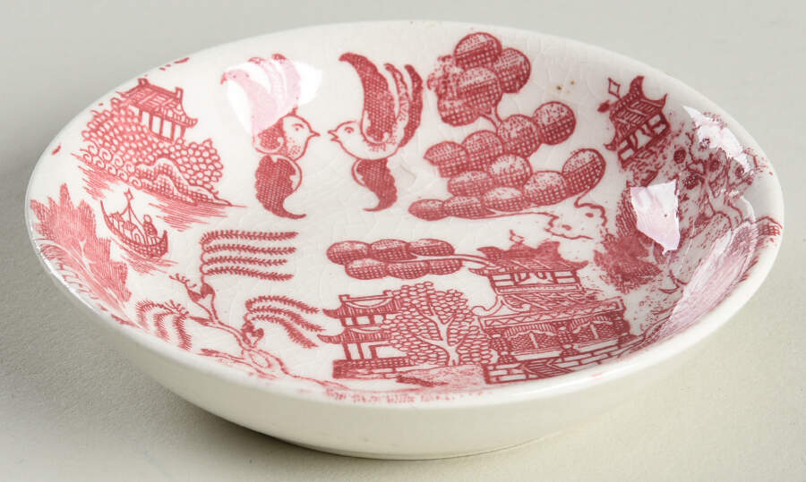 Pink Willow (Earthenware) Butter Pat by Japan-1