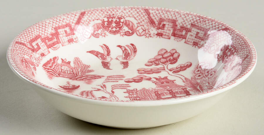 Pink Willow (Earthenware) Coupe Cereal Bowl by Japan-1