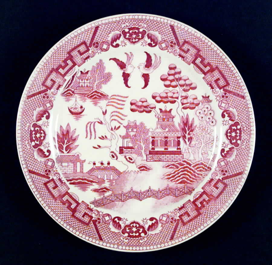Pink Willow (Earthenware) Luncheon Plate by Japan-1