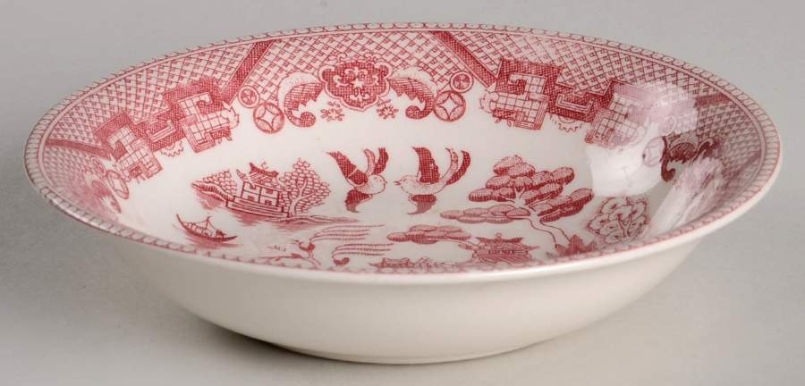 Pink Willow (Earthenware) Fruit/Dessert (Sauce) Bowl by Japan-1
