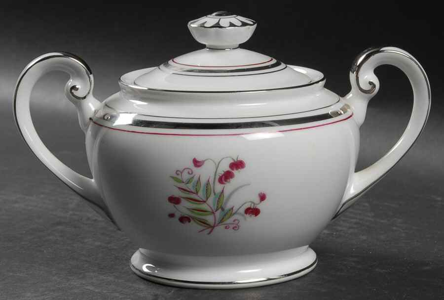 Platinum Beauty Sugar Bowl & Lid by Japan-1