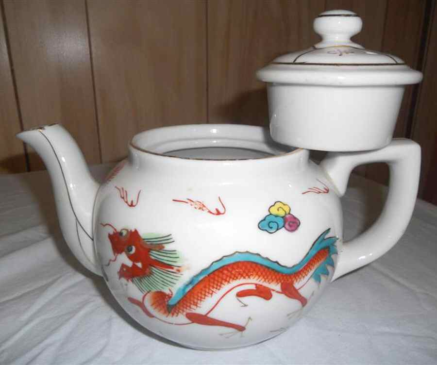 Red Dragon Teapot & Lid by Japan-1