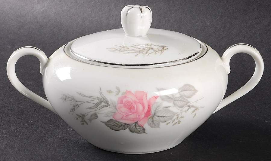 Rose Bouquet (Coupe) Sugar Bowl & Lid by Japan-1
