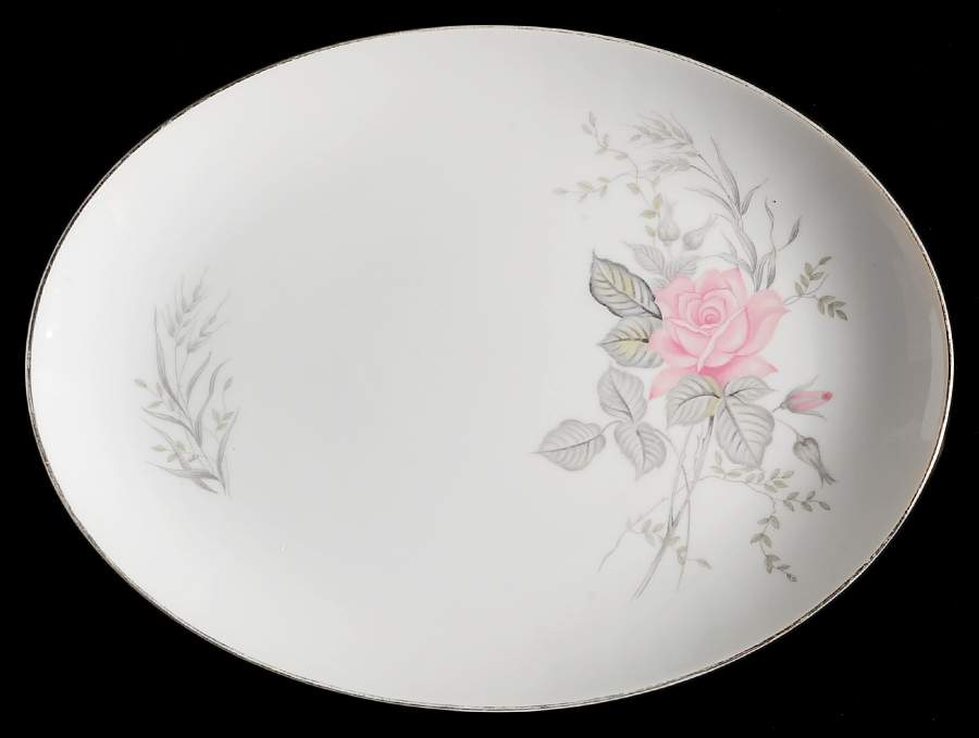 Rose Bouquet (Coupe) 12" Oval Serving Platter by Japan-1
