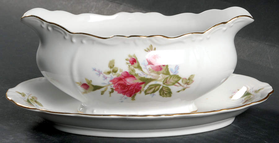 Rose Gravy Boat & Underplate/Relish by Japan-1