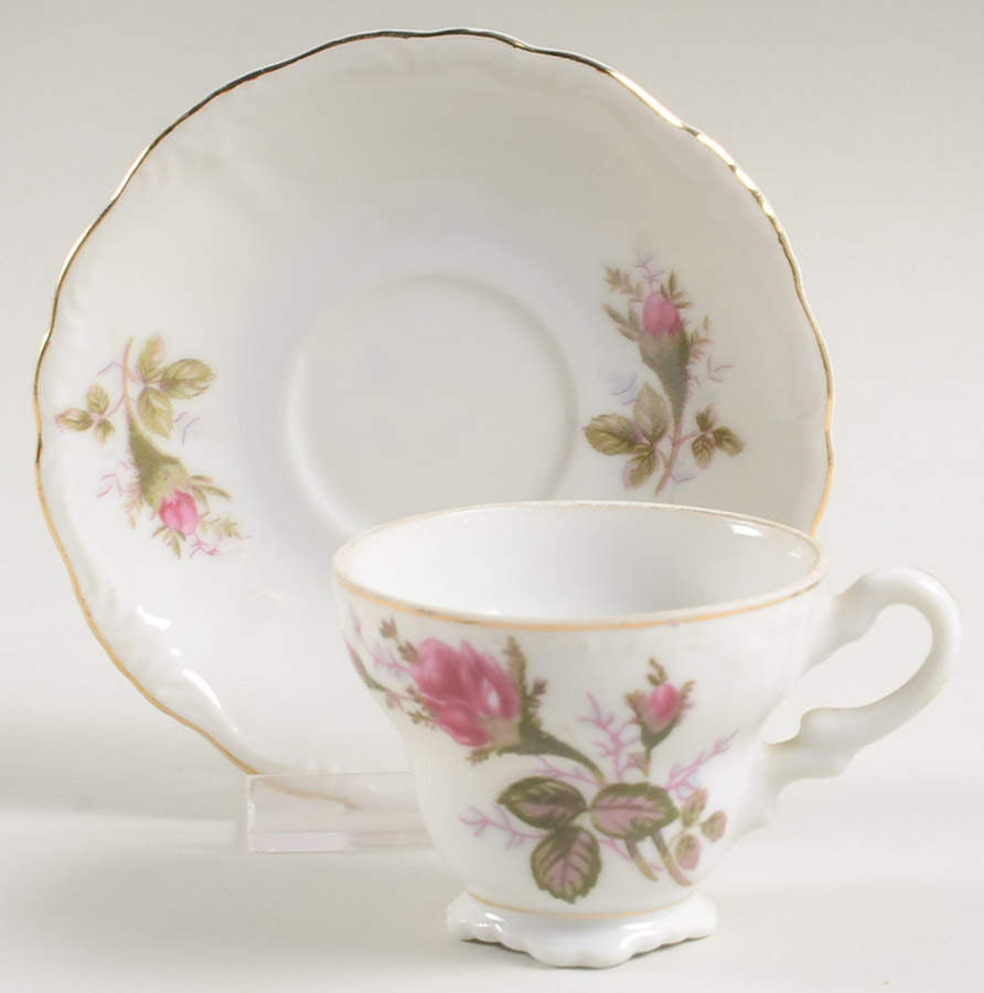 Rose Footed Demitasse Cup & Saucer Set by Japan-1