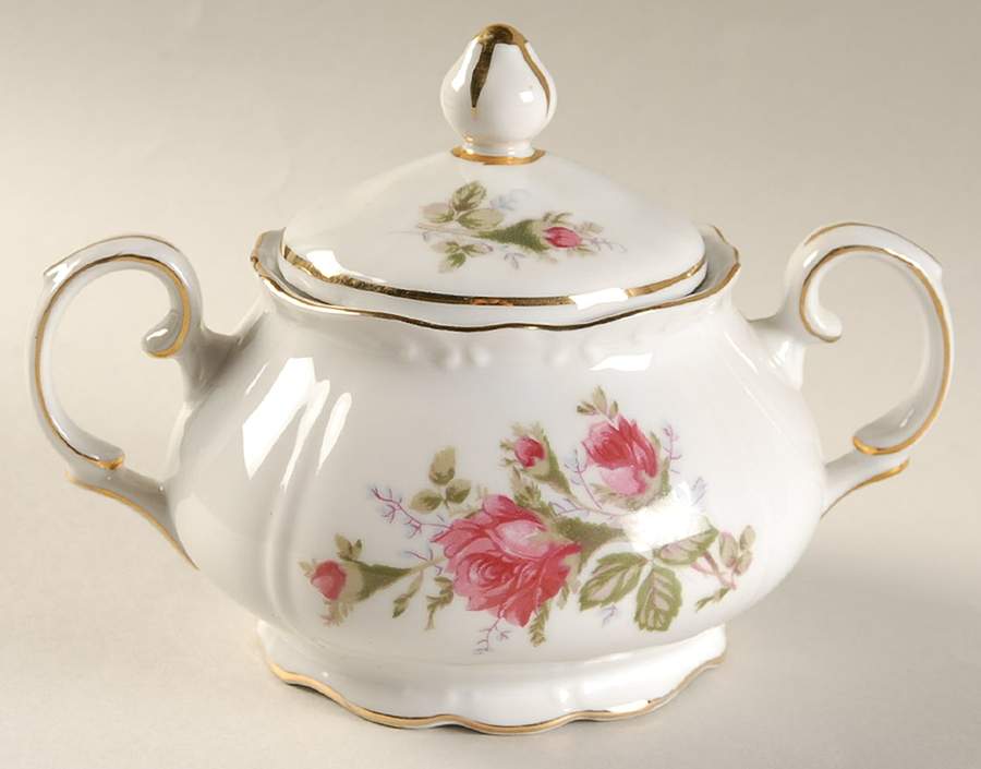 Rose Sugar Bowl & Lid by Japan-1
