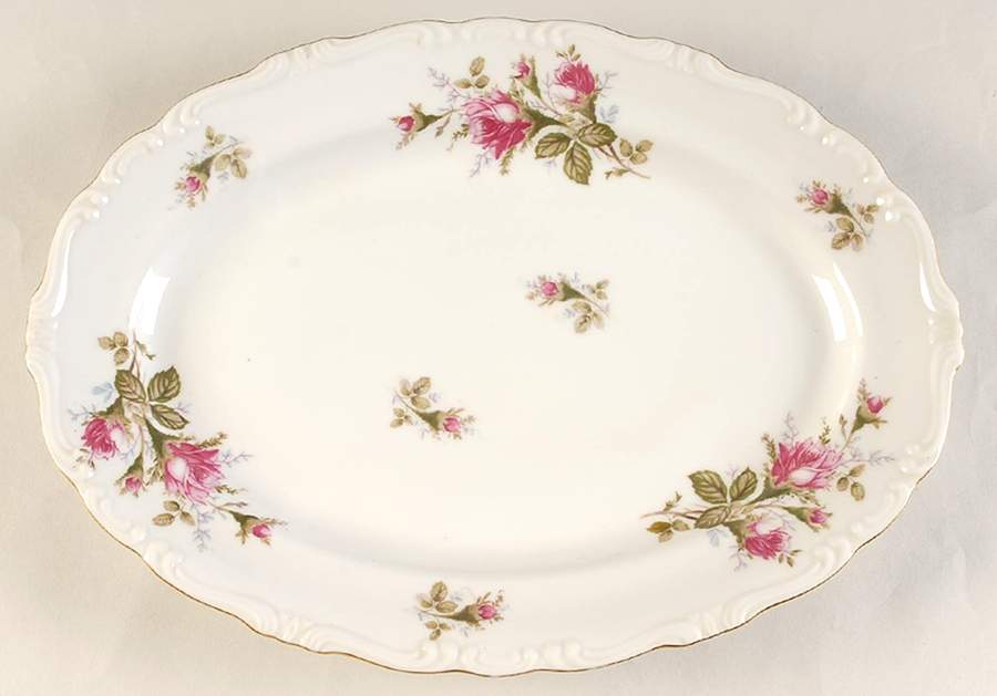 Rose 14" Oval Serving Platter by Japan-1