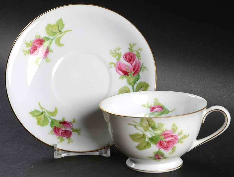 Roselea Footed Cup & Saucer Set by Japan-1
