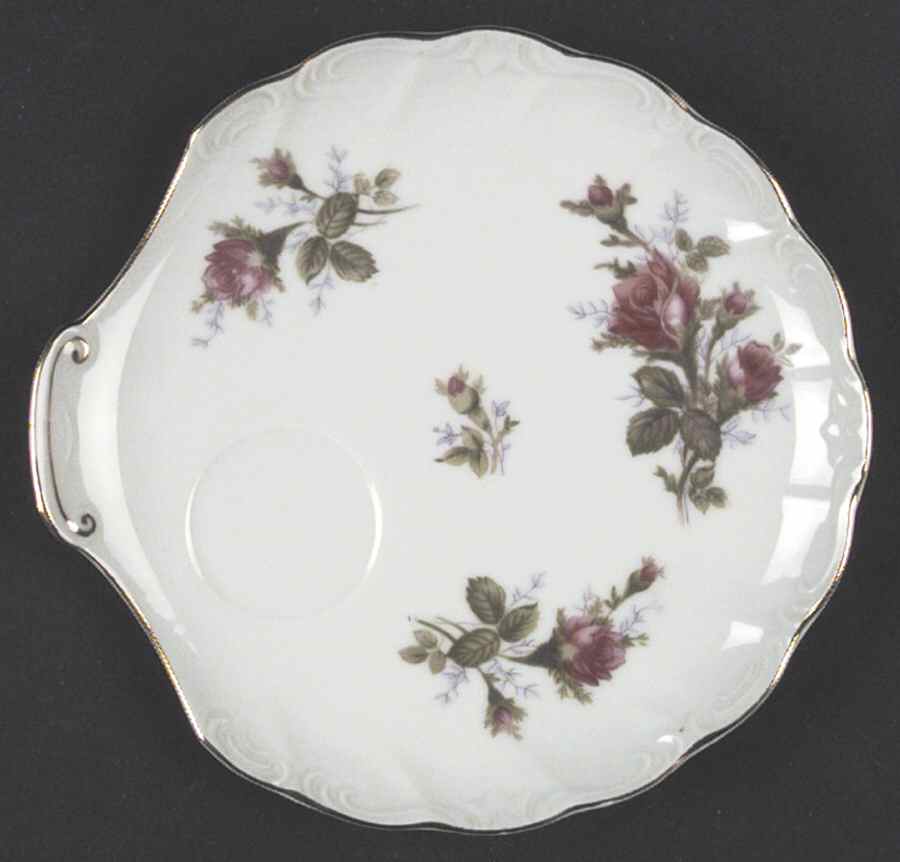 Rosemarie (Scalloped, Pink Flowers) Snack Plate by Japan-1