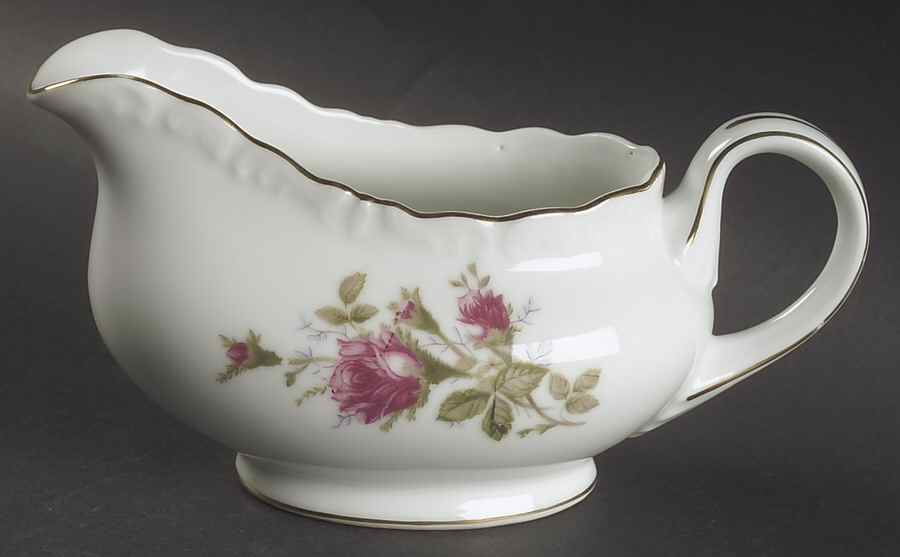 Rosemarie (Scalloped, Pink Flowers) Gravy Boat by Japan-1