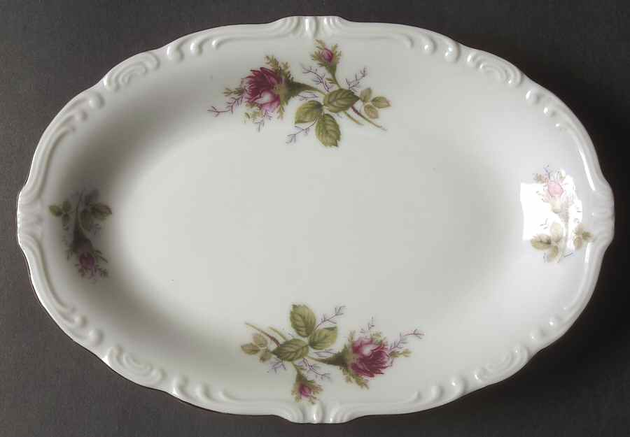 Rosemarie (Scalloped, Pink Flowers) Relish/Gravy Underplate by Japan-1