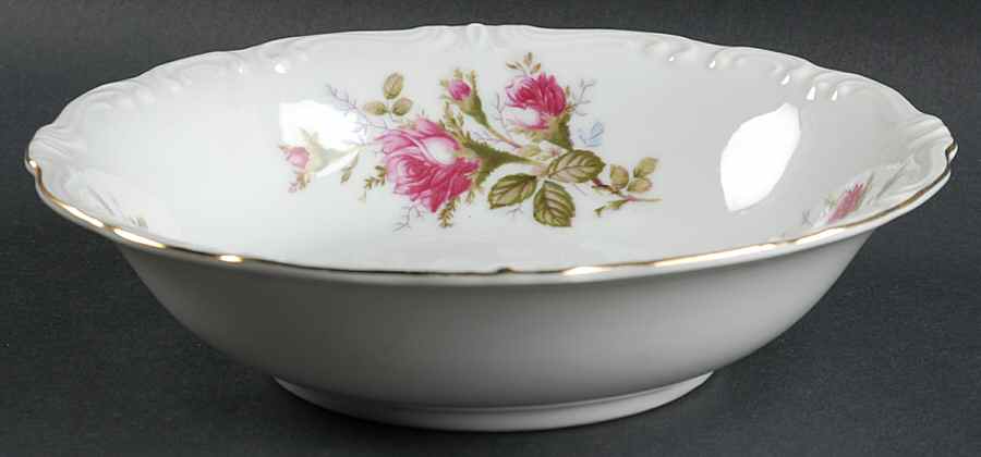 Rosemarie (Scalloped, Pink Flowers) 9" Round Vegetable Bowl by Japan-1