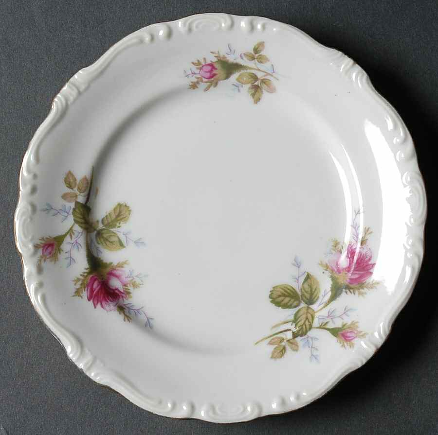 Rosemarie (Scalloped, Pink Flowers) Bread & Butter Plate by Japan-1