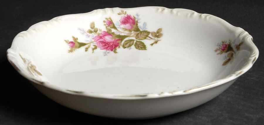 Rosemarie (Scalloped, Pink Flowers) Coupe Soup Bowl by Japan-1
