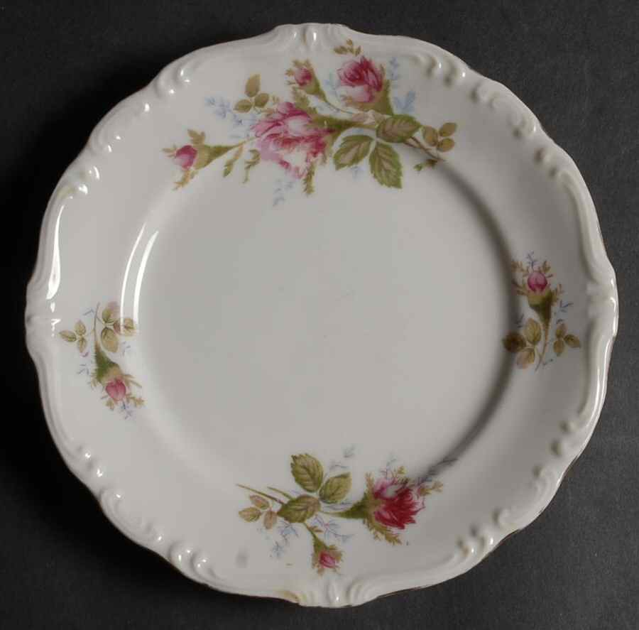 Rosemarie (Scalloped, Pink Flowers) Salad Plate by Japan-1