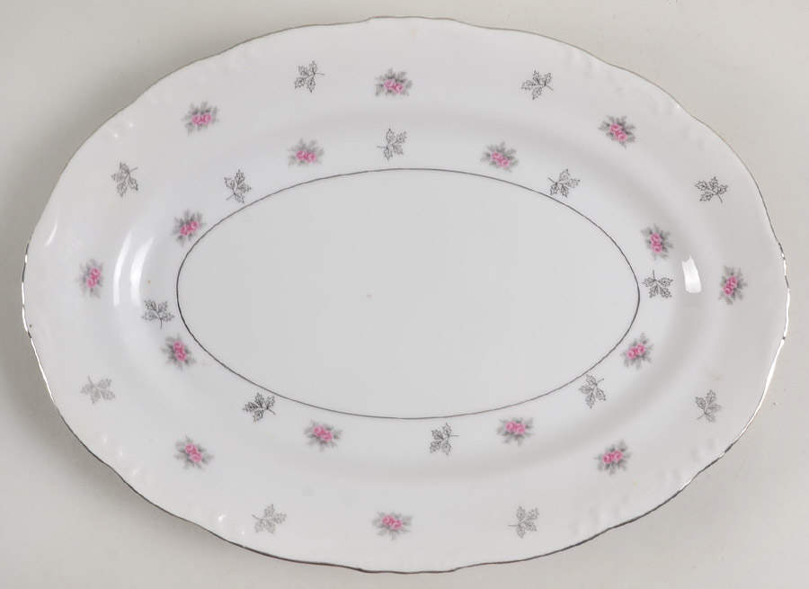 Rosette 12" Oval Serving Platter by Japan-1