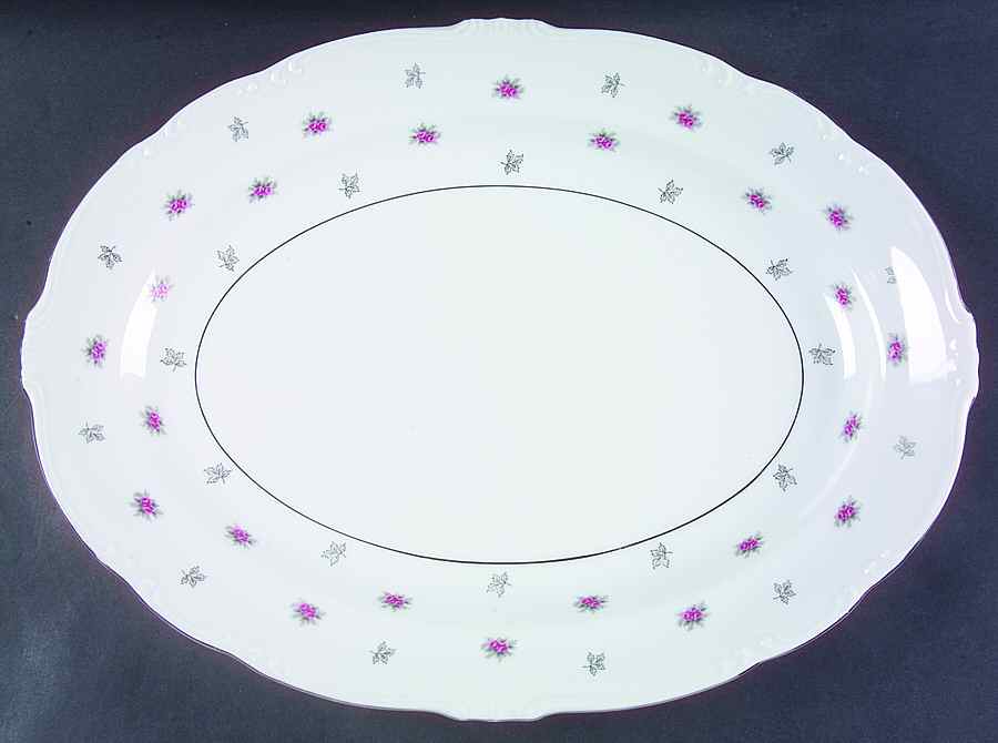 Rosette 16" Oval Serving Platter by Japan-1