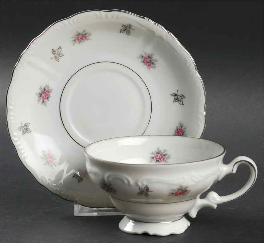 Rosette Footed Cup & Saucer Set by Japan-1
