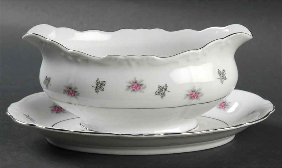 Rosette Gravy Boat & Underplate/Relish by Japan-1