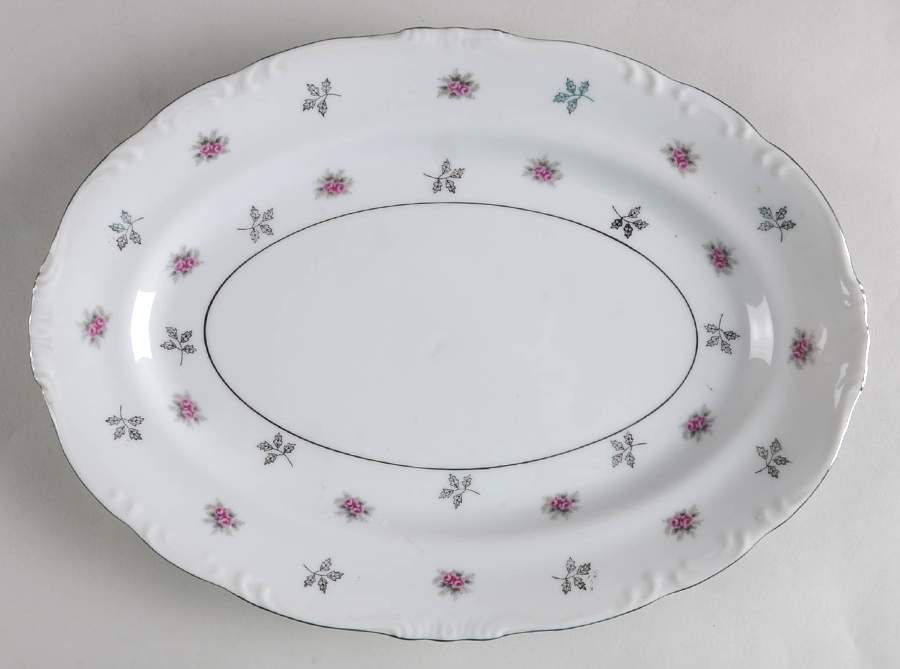 Rosette 12" Oval Serving Platter by Japan-1