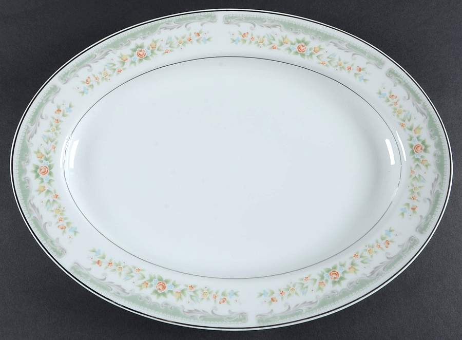 Roseville 14" Oval Serving Platter by Japan-1
