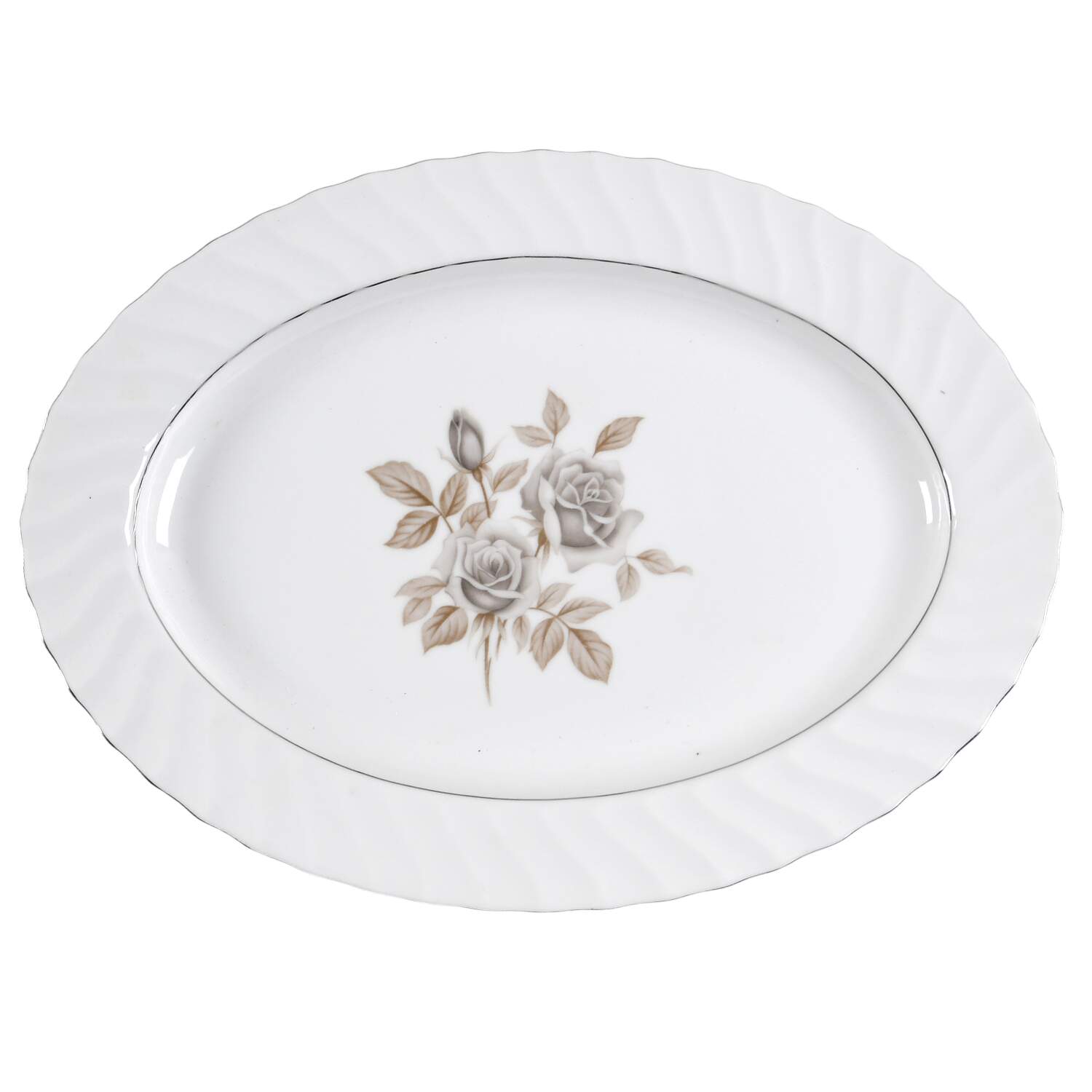 Rose of Sharon 14" Oval Serving Platter by Japan-1