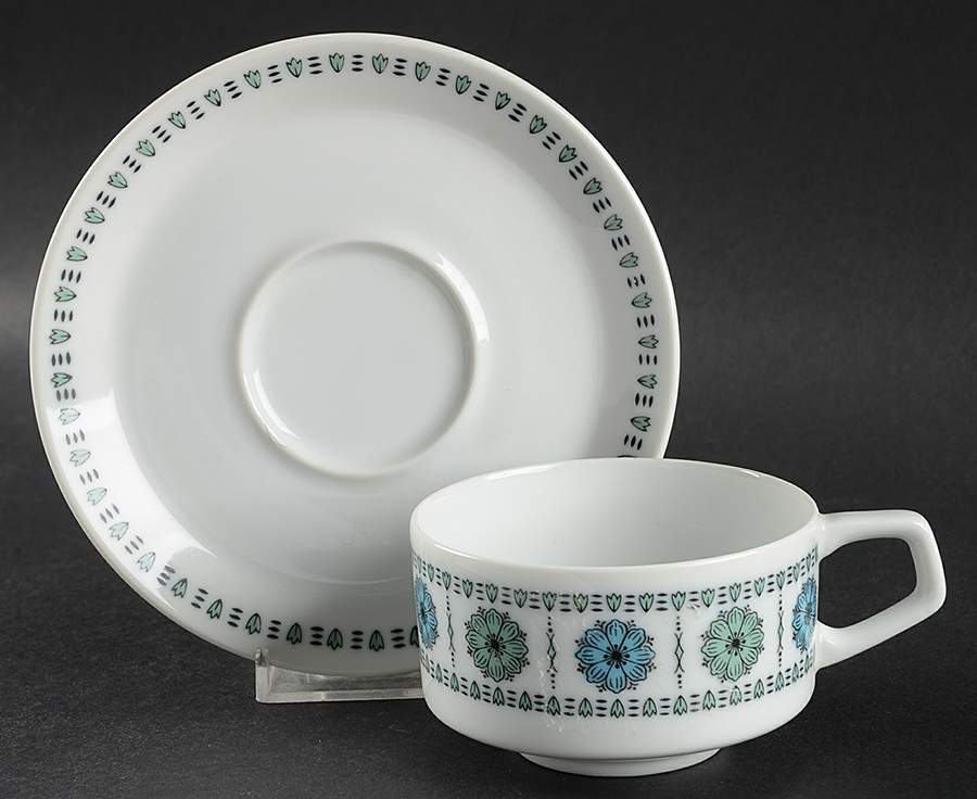 Saturn Flat Cup & Saucer Set by Sears-1