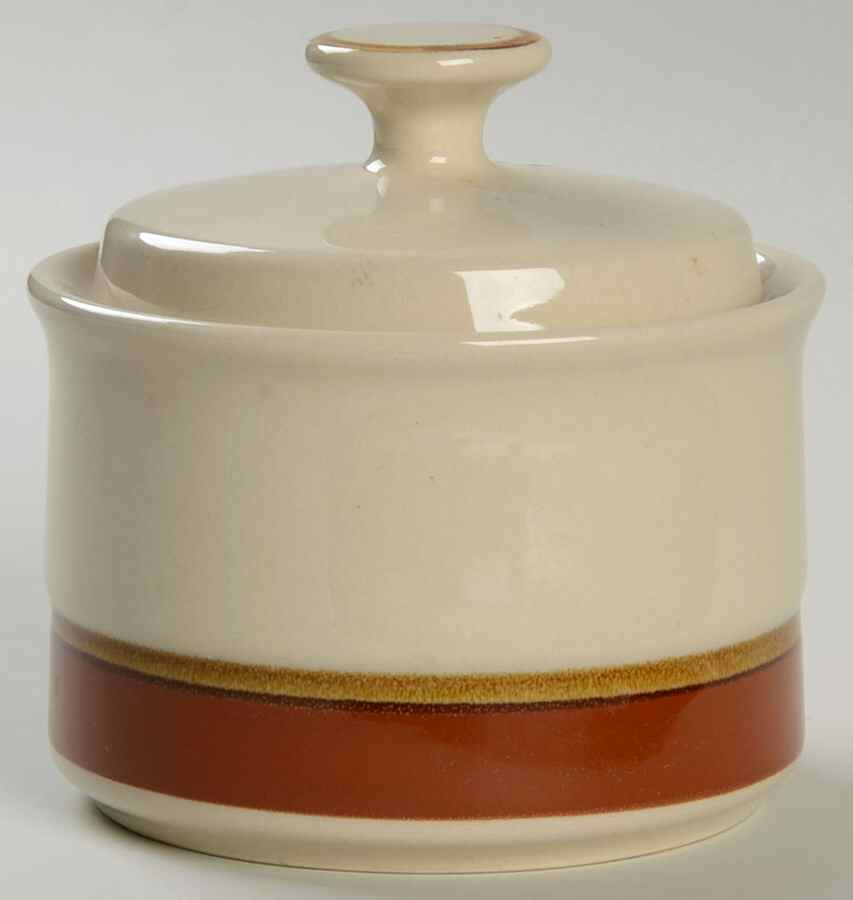Sienna (Wide Band) Sugar Bowl & Lid by Japan-1