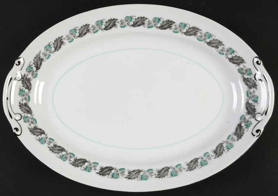 Silver Wreath 12" Oval Serving Platter by Japan-1
