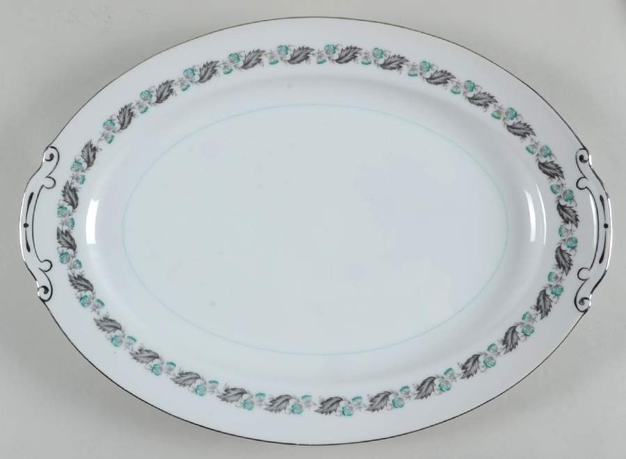 Silver Wreath 16" Oval Serving Platter by Japan-1