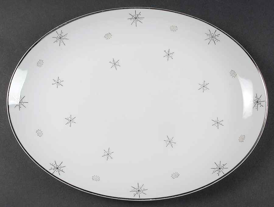 Snowflake 12" Oval Serving Platter by Japan-1
