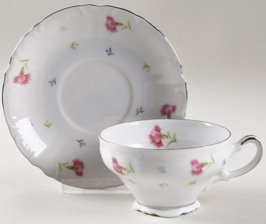 Summer Song Footed Cup & Saucer Set by Japan-1