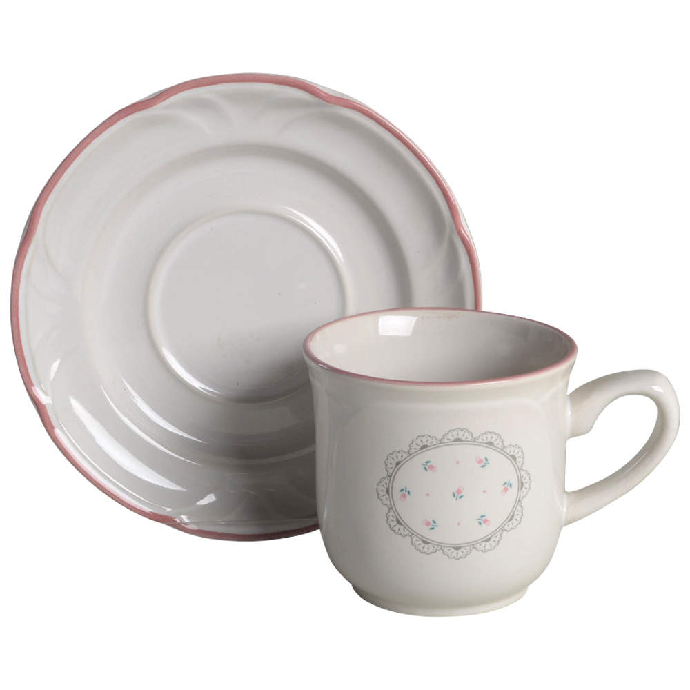 Victoriana Flat Cup & Saucer Set by Japan-1