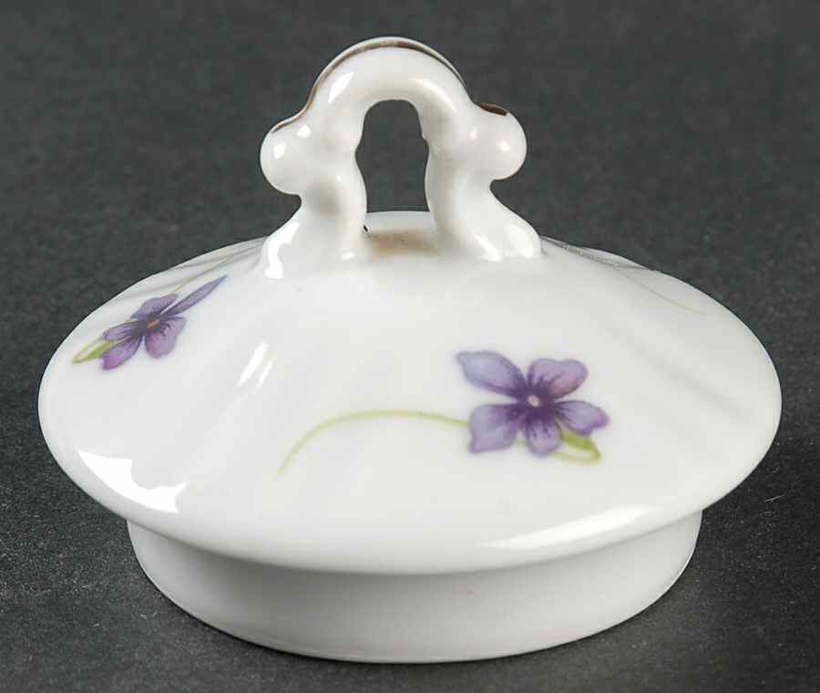 Violets Lid for Sugar Bowl by Japan-1